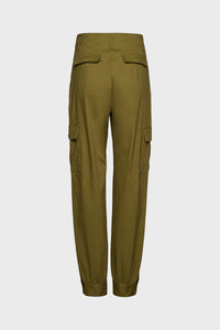 Paperbag Cargo Trouser in Cotton in color Avocado by LITA, view 2