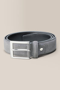 Topstitch Belt | Suede in color Charcoal by Good Man Brand, view 4