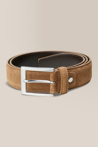 Topstitch Belt | Suede in color Snuff by Good Man Brand, view 2