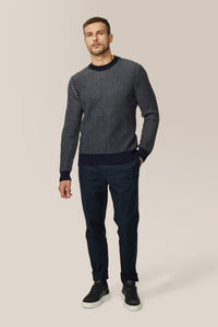 Two-Tone Crew Sweater | Merino Wool in color Sky Captain Multi by Good Man Brand, view 1