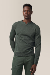 Victory V-Notch Sweatshirt | French Terry in color Army by Good Man Brand, view 1