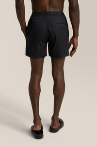 Solid Swim Trunk | Recycled Polyester in color Black by Good Man Brand, view 4