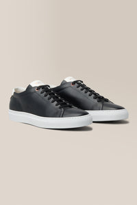 Edge Lo-Top Sneaker: Nappa Leather in color Black/white by Good Man Brand, view 2