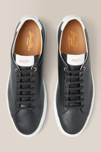 Edge Lo-Top Sneaker: Nappa Leather in color Black/white by Good Man Brand, view 3