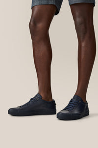 Edge Lo-Top Sneaker: Mono | Nappa Leather in color Navy by Good Man Brand, view 31