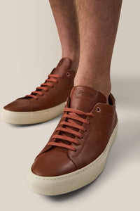 Edge Lo-Top Sneaker | Tumbled Vachetta Leather in color Medium Brown by Good Man Brand, view 16