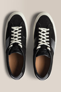 Midtown Stripe Sneaker | Suede in color Black/black by Good Man Brand, view 8