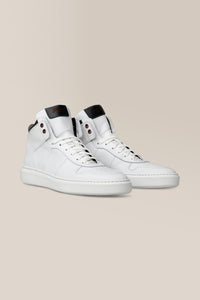 Legend London Hi Top Sneaker | Nappa Leather in color White/black by Good Man Brand, view 5