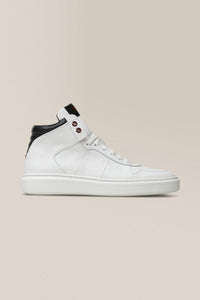 Legend London Hi Top Sneaker | Nappa Leather in color White/black by Good Man Brand, view 4