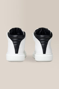 Legend London Hi Top Sneaker | Nappa Leather in color White/black by Good Man Brand, view 9