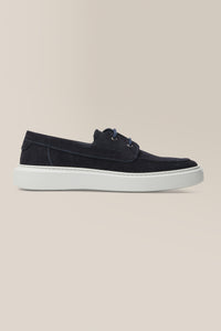 Legend Boat Shoe | Suede in color Navy by Good Man Brand, view 1