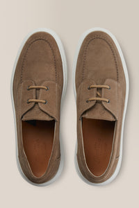 Legend Boat Shoe | Suede in color Sand by Good Man Brand, view 12