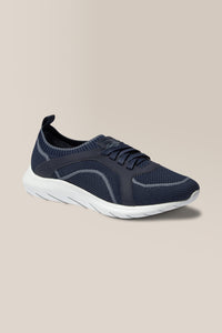 Stride Knit Trainer | Recycled Polyester in color Sky Captain by Good Man Brand, view 7