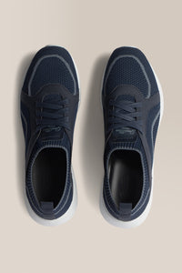 Stride Knit Trainer | Recycled Polyester in color Sky Captain by Good Man Brand, view 8