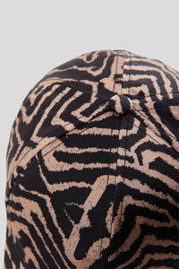 Safari Printed Baseball Cap in color Doe/black Abstract Safari by LITA, view 3