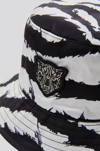 Satin Print Bucket Hat in color Scratchy Zebra Print by LITA, view 3
