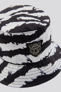 Satin Print Bucket Hat in color Scratchy Zebra Print by LITA, view 1