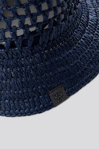 Straw Bucket Hat in color Insignia Blue by LITA, view 2