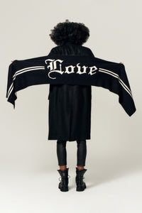 LOVE OLDE ENGLISH SCARF IN SO SOFT CASHMERE in color Black/milk by LITA, view 7