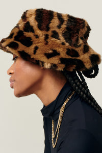 Heart Bucket Hat In Wildcat Fur in color Wildcat by LITA, view 3
