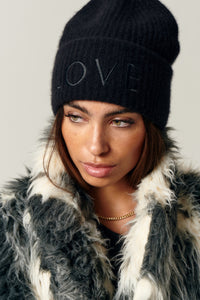 Love Cashmere Beanie In So Soft Cashmere in color Black by LITA, view 1