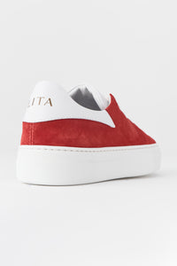 Icon Sneaker In Suede in color Salsa/white by LITA, view 4