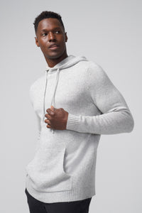 Hoodie | Chunky Recycled Cashmere in color Grey Heather by Good Man Brand, view 9