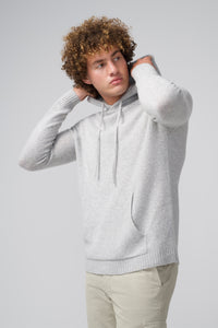 Hoodie | Chunky Recycled Cashmere in color Grey Heather by Good Man Brand, view 12