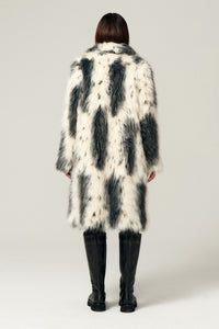 Amour Coat in King Cheetah Print Faux Fur in color Grey Bobcat Print by LITA, view 9