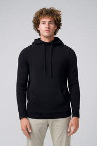 Hoodie | Chunky Recycled Cashmere in color Black by Good Man Brand, view 2