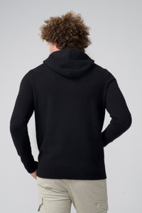 Hoodie | Chunky Recycled Cashmere in color Black by Good Man Brand, view 3