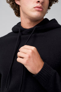 Hoodie | Chunky Recycled Cashmere in color Black by Good Man Brand, view 4