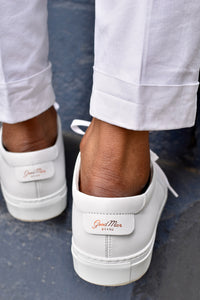 Edge Lo-Top Sneaker: Mono | Nappa Leather in color White by Good Man Brand, view 9