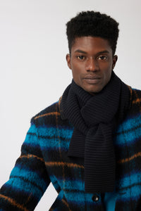 Ottoman Rib Scarf | Wool & Cashmere in color Black by Good Man Brand, view 5