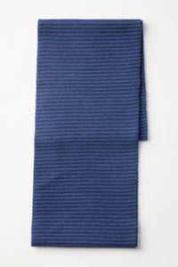 Ottoman Rib Scarf | Wool & Cashmere in color Sky Captain by Good Man Brand, view 7