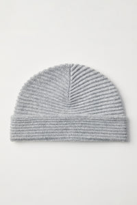 Ottoman Rib Beanie | Wool & Cashmere in color Grey Heather by Good Man Brand, view 7