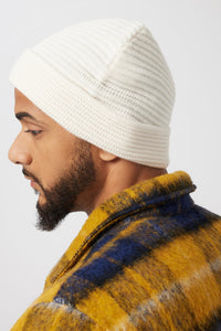 Ottoman Rib Beanie | Wool & Cashmere in color Natural by Good Man Brand, view 4