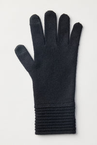 Ottoman Rib Gloves | Wool & Cashmere in color Black by Good Man Brand, view 1