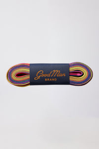 Pride Waxed Cotton Laces for High Top Sneaker | 1 Pair in color Rainbow by Good Man Brand, view 1