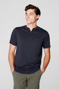 Slim Fit Victory V-Notch | in Premium Cotton Jersey in color Sky Captain by Good Man Brand, view 1