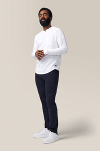 Victory V-Notch Long Sleeve Tee | Cotton in color White by Good Man Brand, view 5