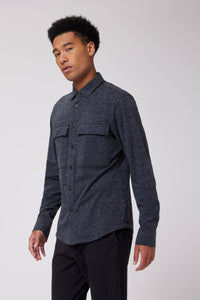 Star Flex Heather Stadium Shirt Jacket in color Charcoal Heather by Good Man Brand, view 11