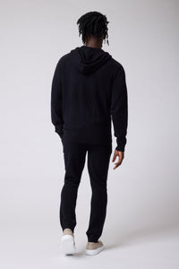 MVP Zip Front Hoodie | Recycled Cashmere in color Black by Good Man Brand, view 3