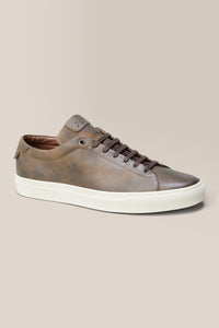 Edge Lo-Top Sneaker | Leather in color Brown by Good Man Brand, view 2