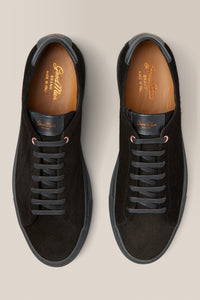 Edge Lo-Top Sneaker: Mono | Suede in color Black by Good Man Brand, view 8