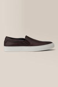 Edge Slip-On Sneaker | Leather in color Dark Brown by Good Man Brand, view 1