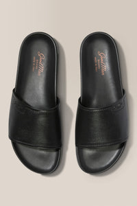 Sardinia Slide | Nappa Leather in color Black by Good Man Brand, view 3