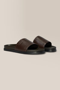 Sardinia Slide | Nappa Leather in color Brown by Good Man Brand, view 7