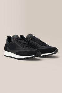 Triumph Trainer | Suede in color Black by Good Man Brand, view 2