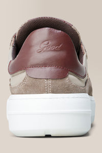 LA Sport Sneaker | Nappa Leather & Suede in color Taupe/grey by Good Man Brand, view 4